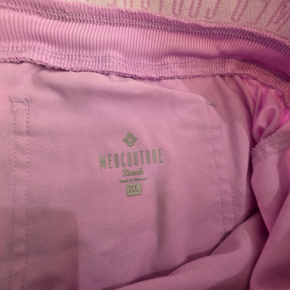 Med Couture Touch Cargo Scrub Pants Women XL Lilac Good Stretch Pockets - Picture 8 of 13